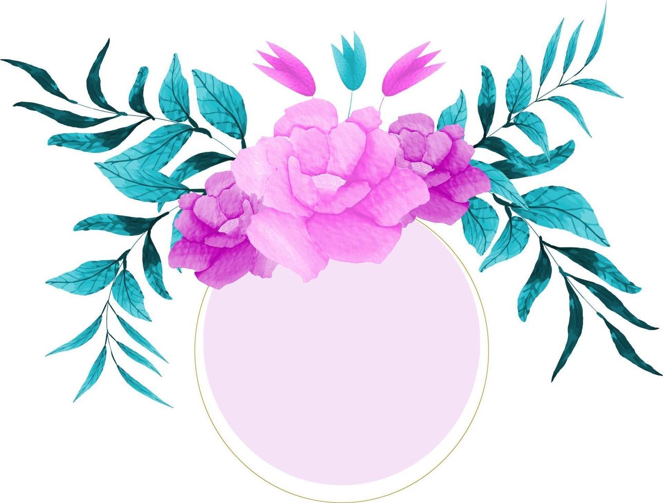 watercolor floral frame vector
