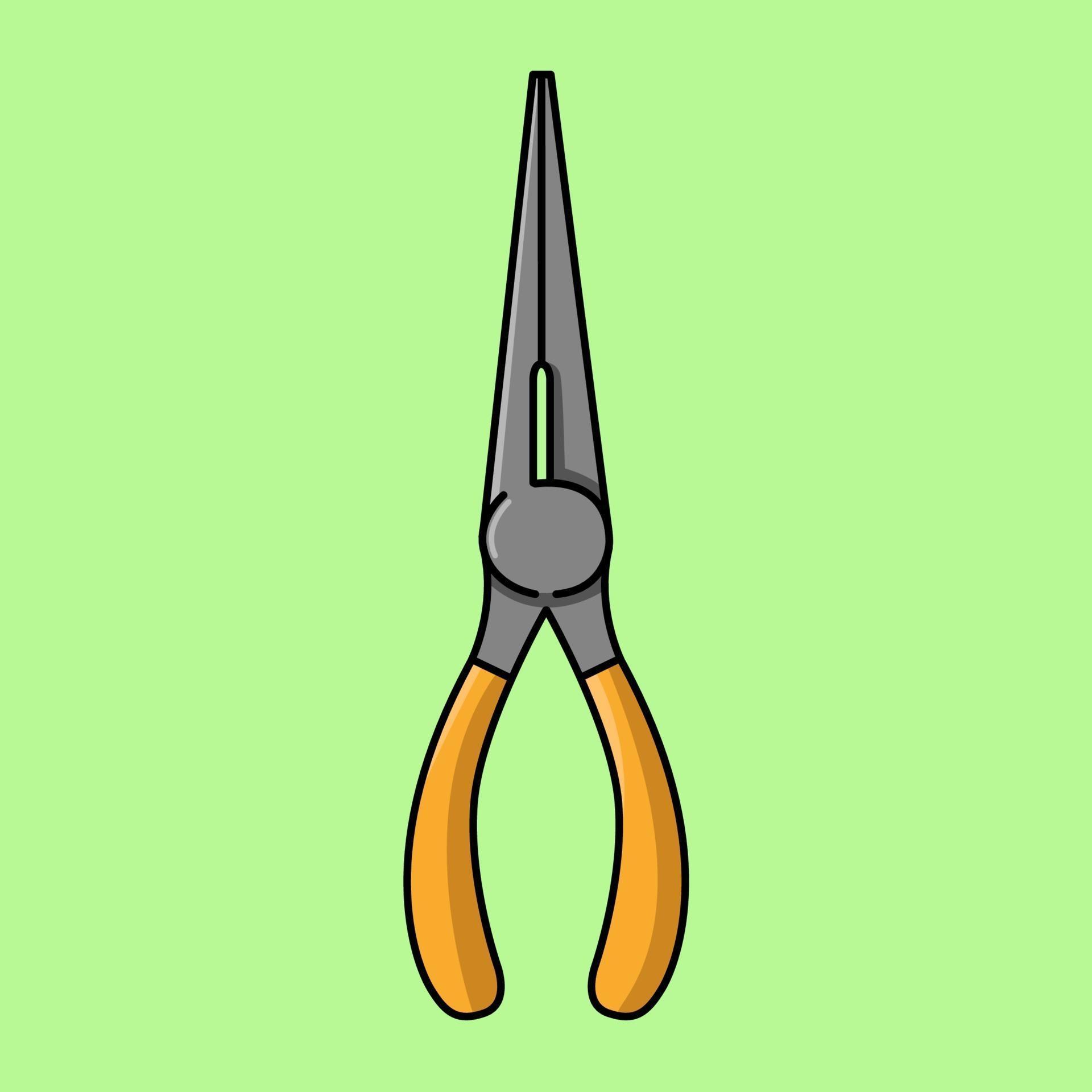 Long nose pliers cartoon vector icon illustration 3435264 Vector Art at