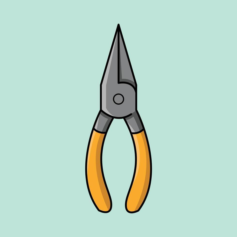 chain nose pliers cartoon vector icon illustration