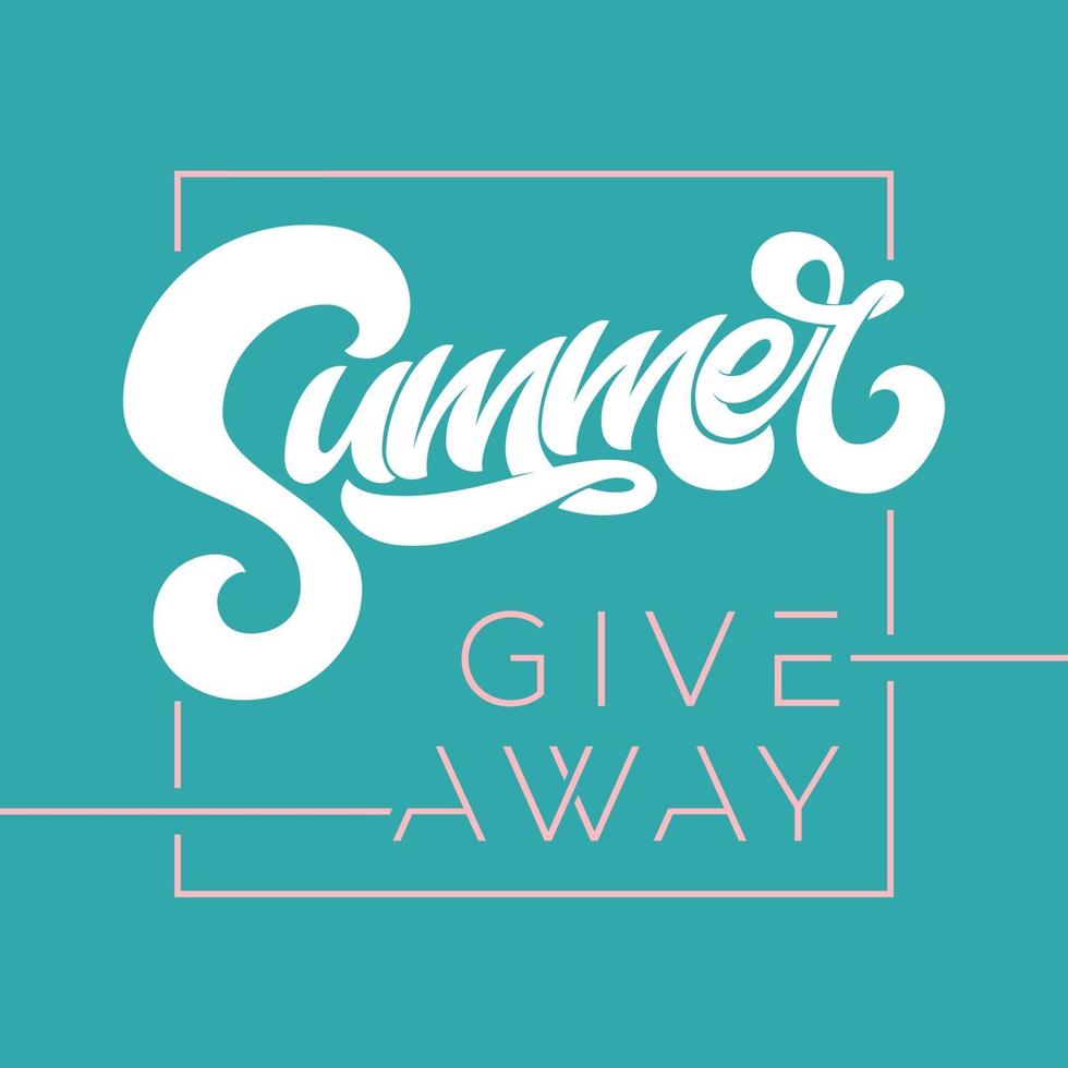 Giveaway banner for summer contests in social media. vector