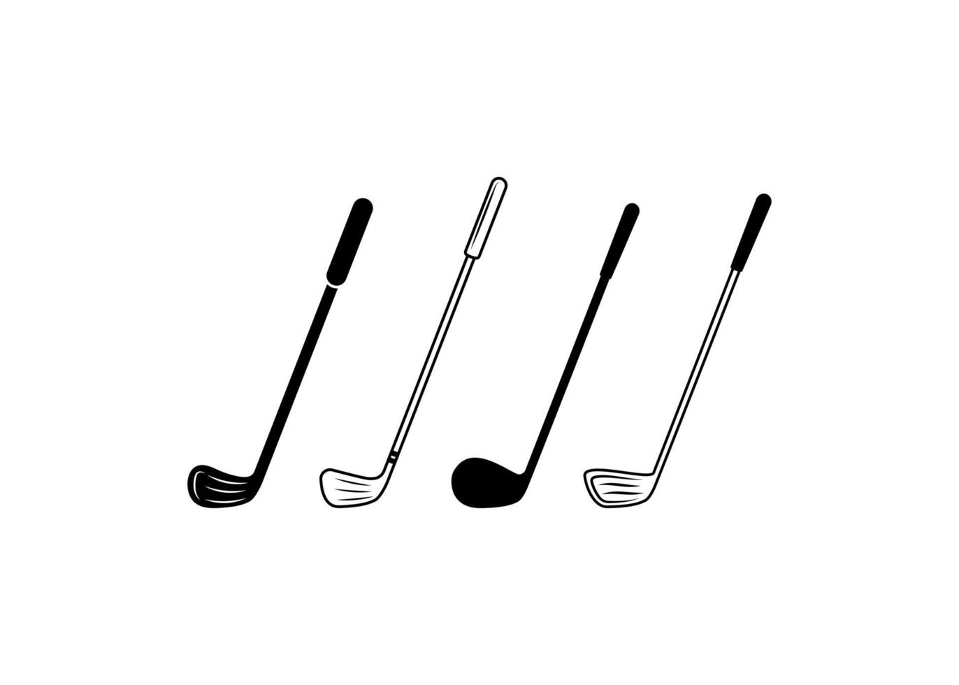 Golf stick icon set design template vector