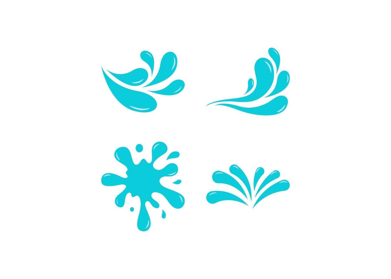Splash water icon set design template vector