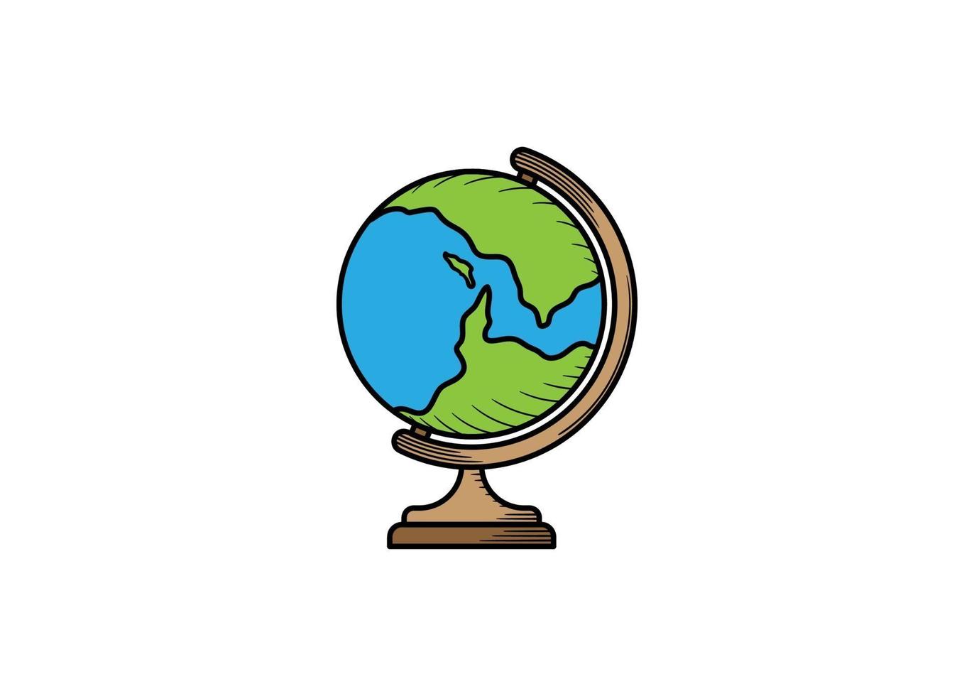 School globe hand drawn icon illustration isolated vector