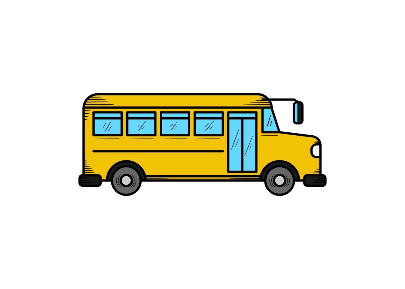 School bus hand drawn icon illustration isolated vector