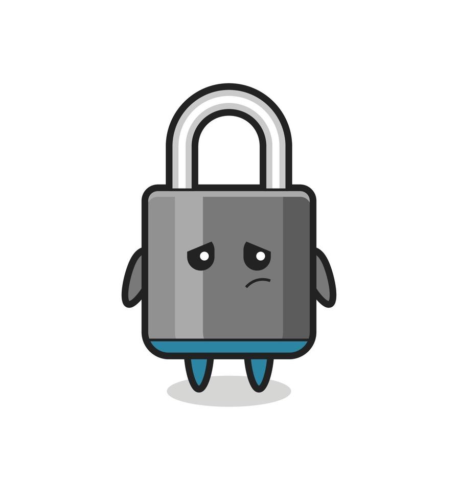the lazy gesture of padlock cartoon character vector