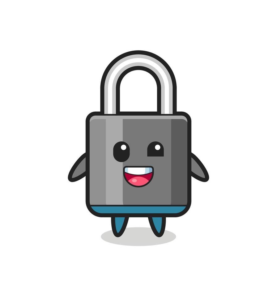 illustration of an padlock character with awkward poses vector