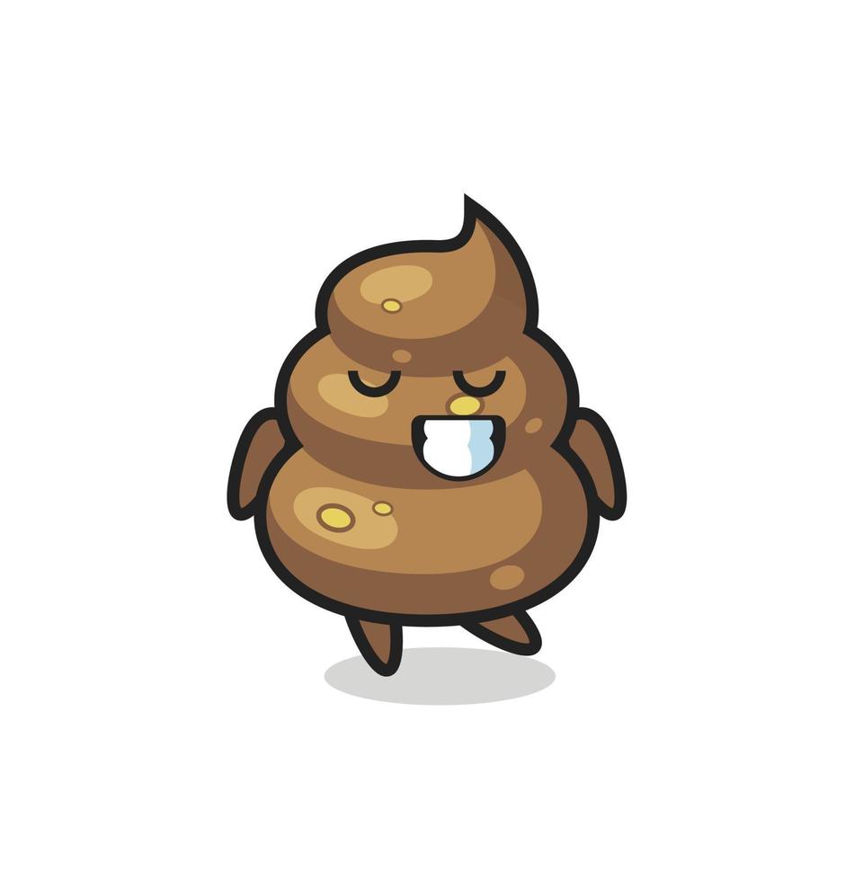 poop cartoon illustration with a shy expression vector