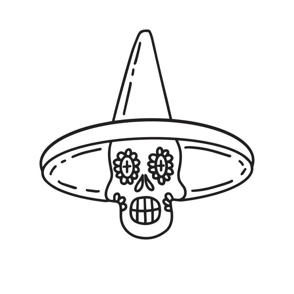 Decorated skull. Vector Illustration for Day of the Dead