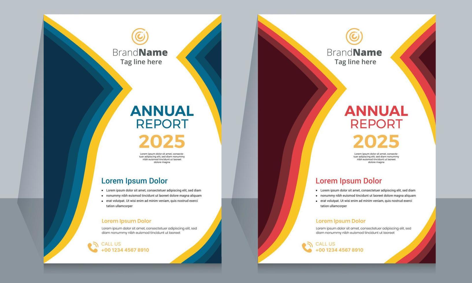 Creative corporate annual report flyer template design vector