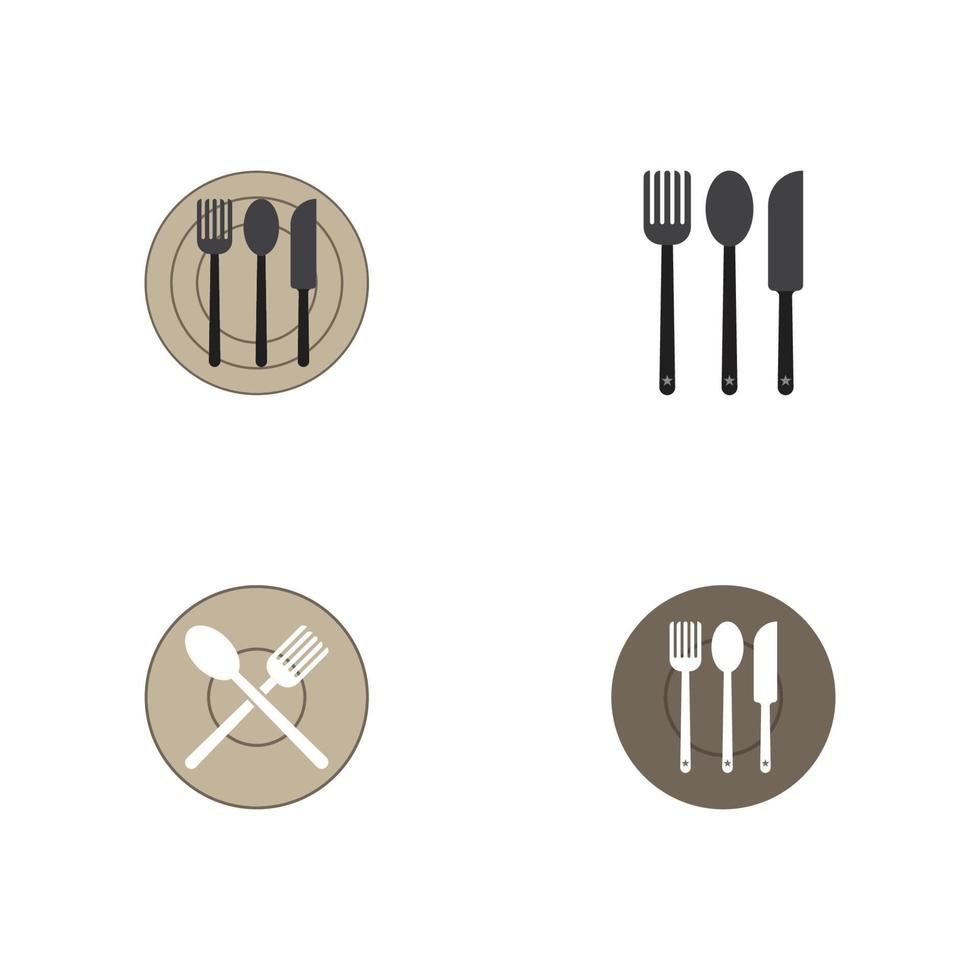 fork and spoon icon vector template