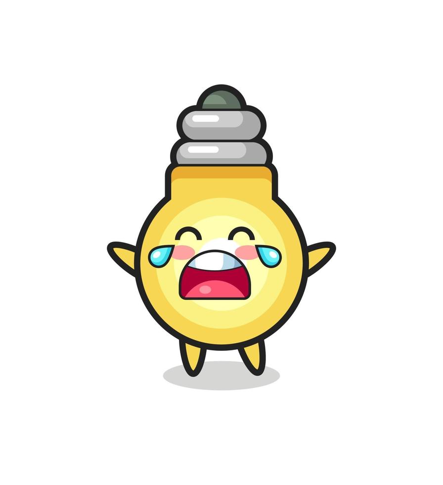 the illustration of crying light bulb cute baby vector