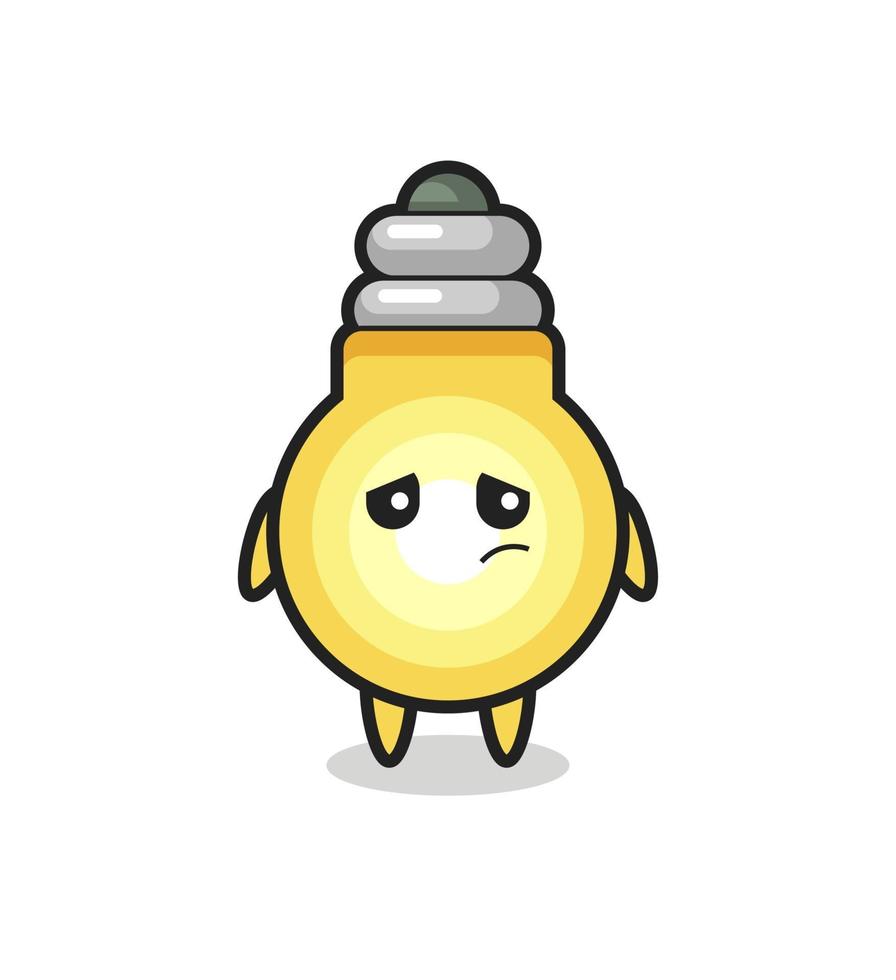 the lazy gesture of light bulb cartoon character vector