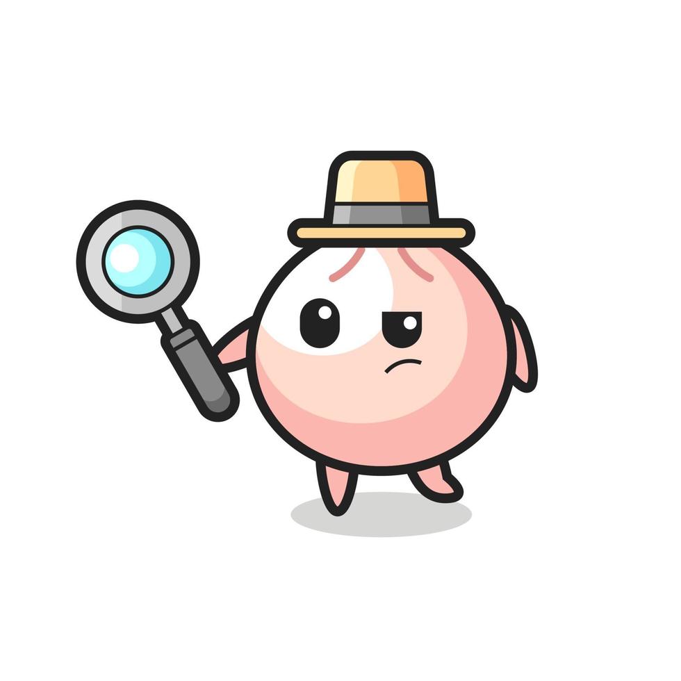 El personaje detective de meatbun está analizando un caso. vector