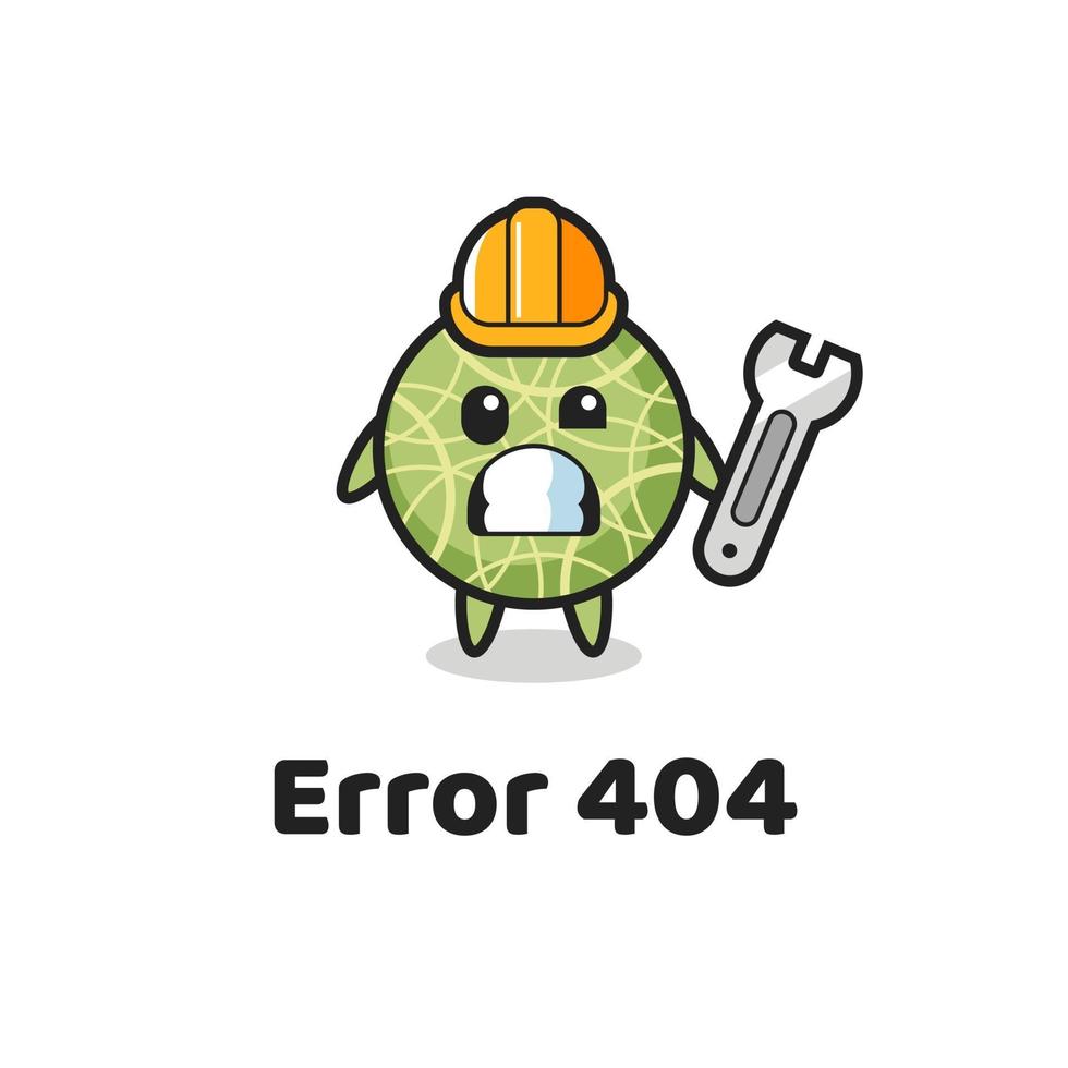 error 404 with the cute melon fruit mascot vector