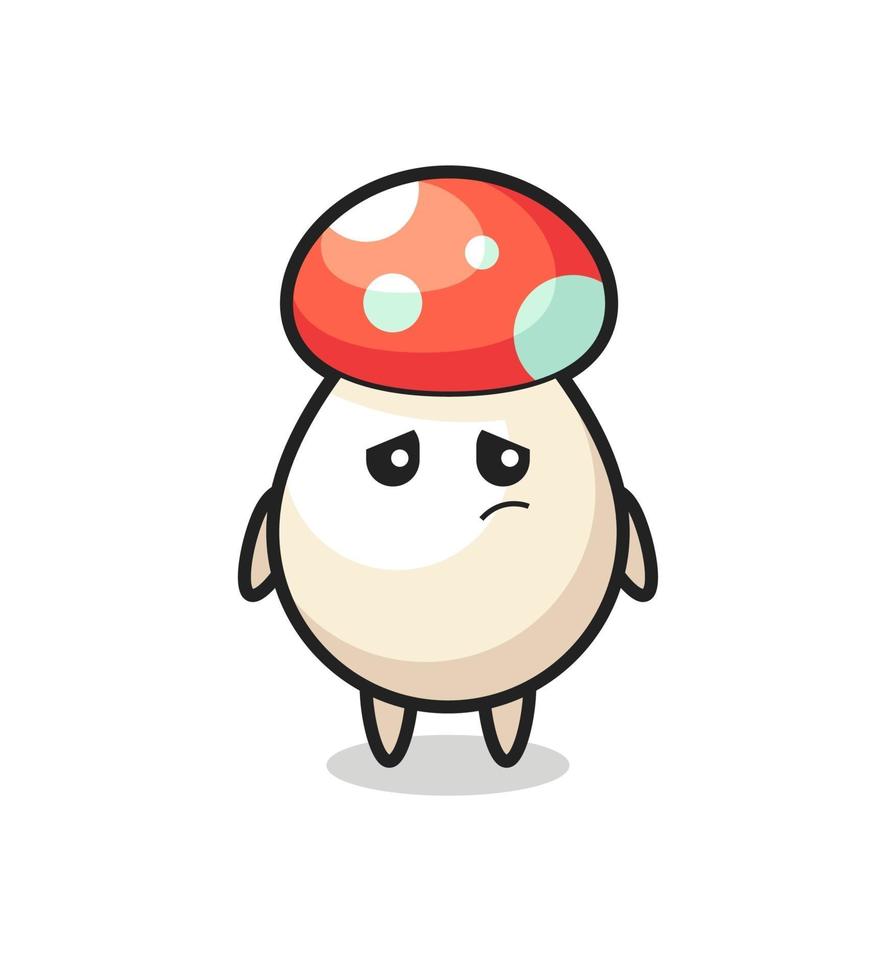 the lazy gesture of mushroom cartoon character vector