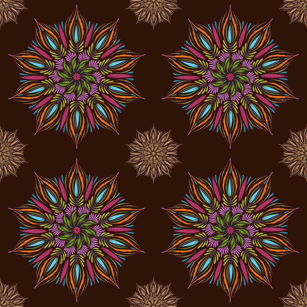 Seamless vector mandala pattern. Indian, tibetan, ottoman motifs