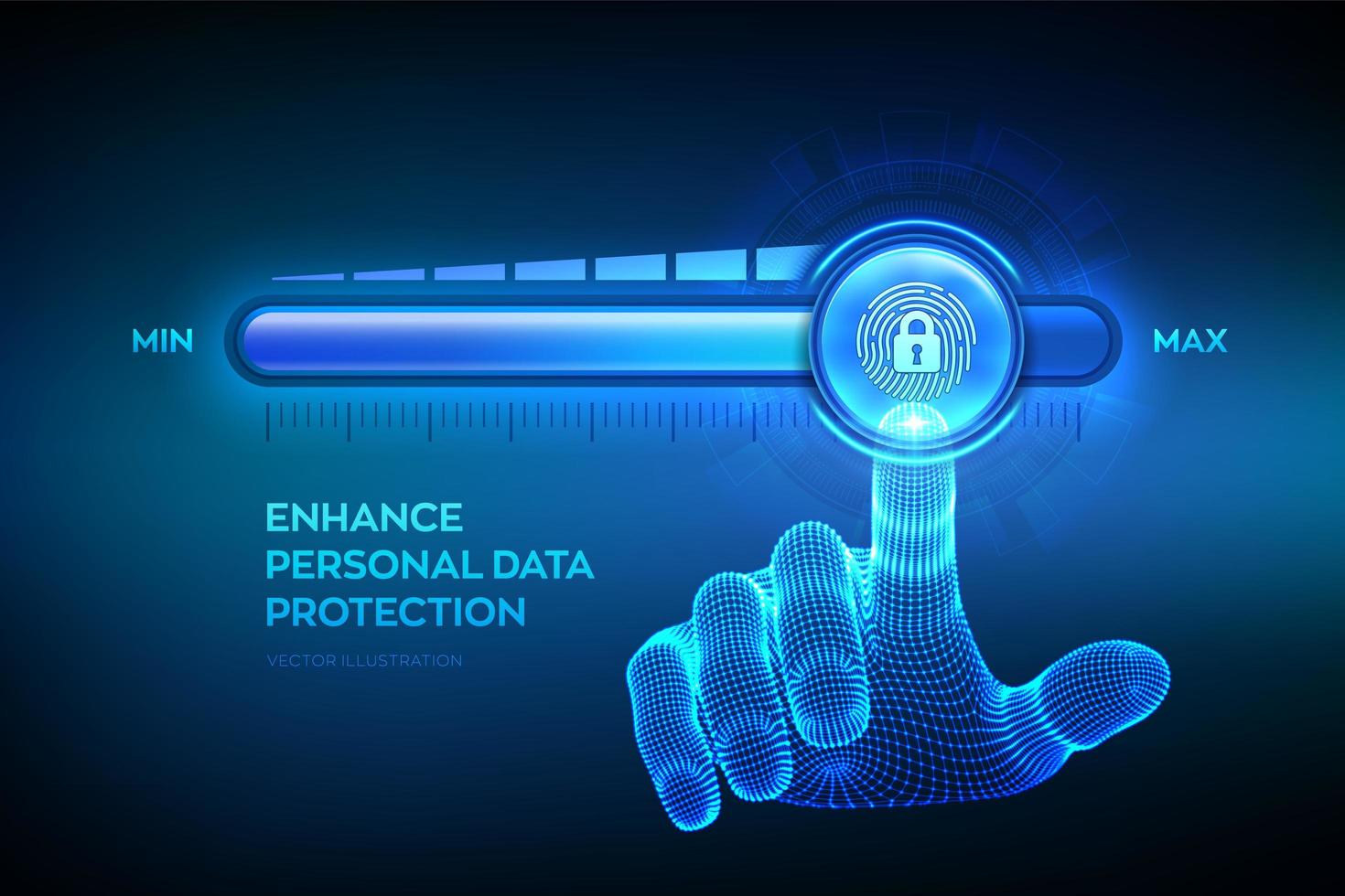 Increasing Privacy Security level. vector