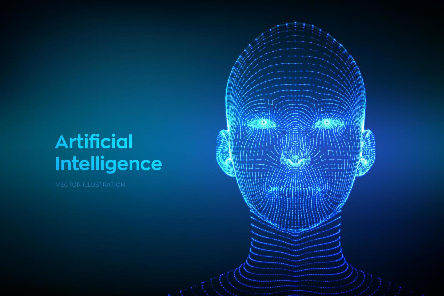 AI. Artificial intelligence concept. Ai digital brain. vector