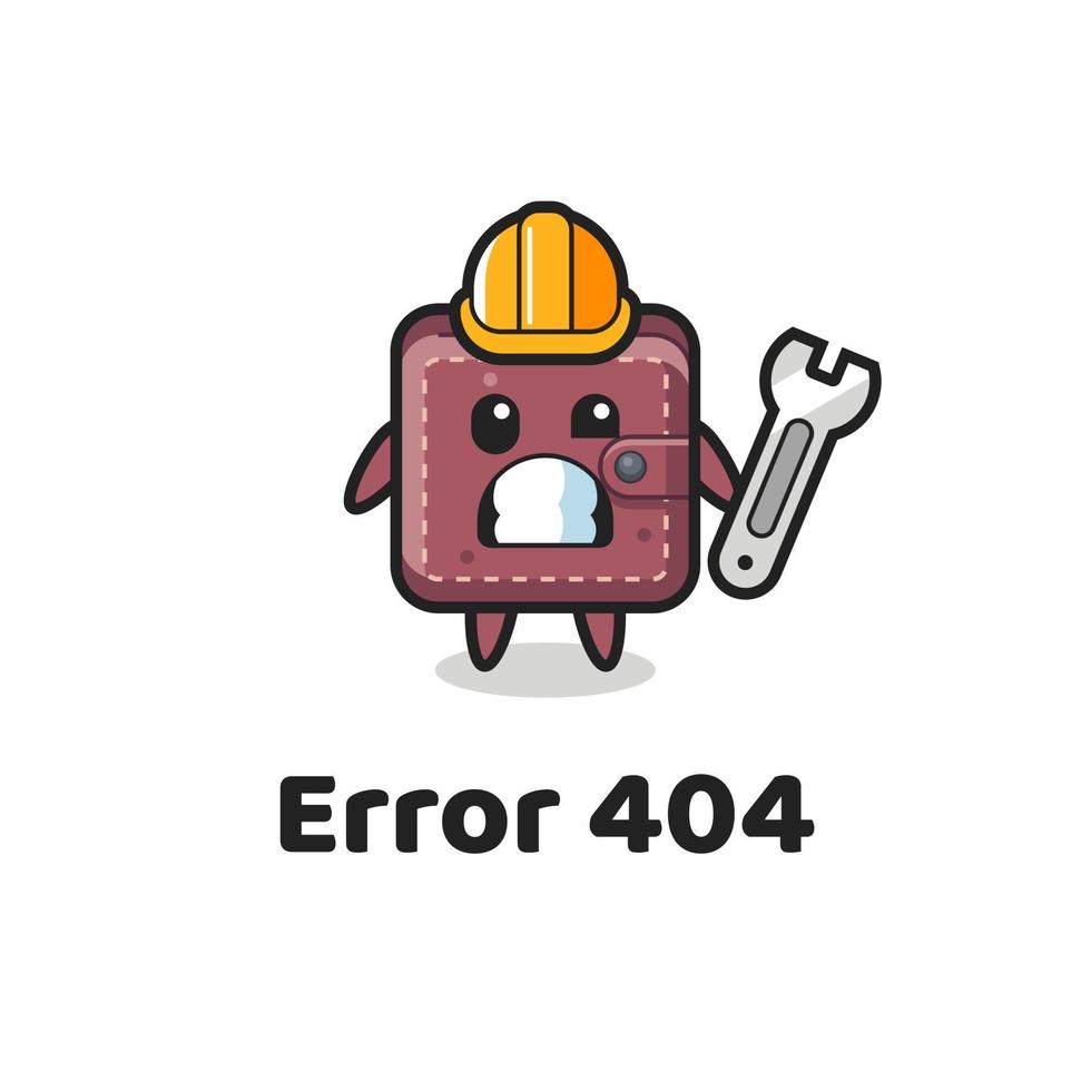 error 404 with the cute leather wallet mascot vector