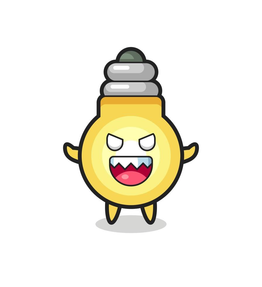 illustration of evil light bulb mascot character vector