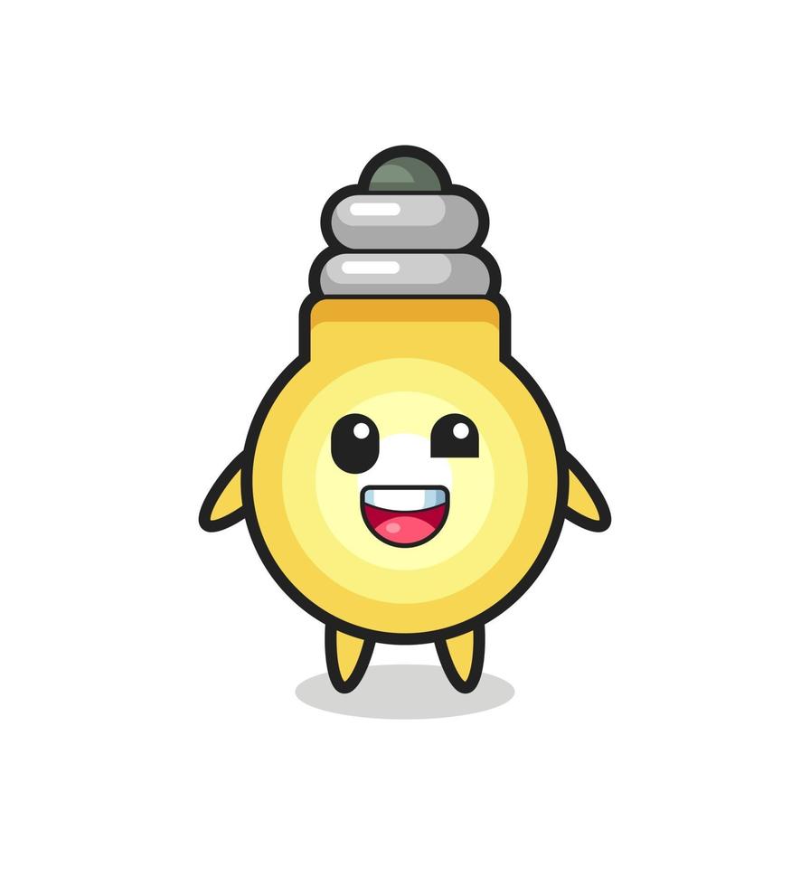 illustration of an light bulb character with awkward poses vector