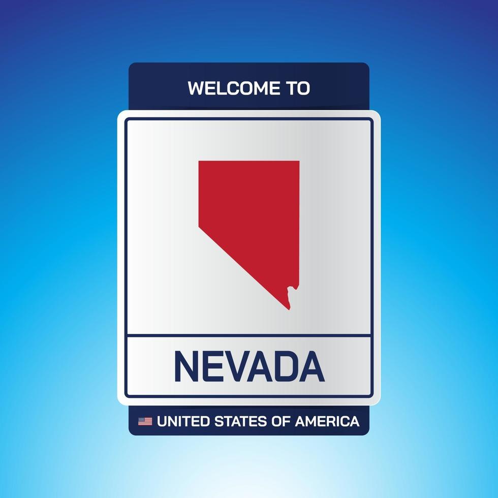The Sign United states of America with message, Nevada and map vector