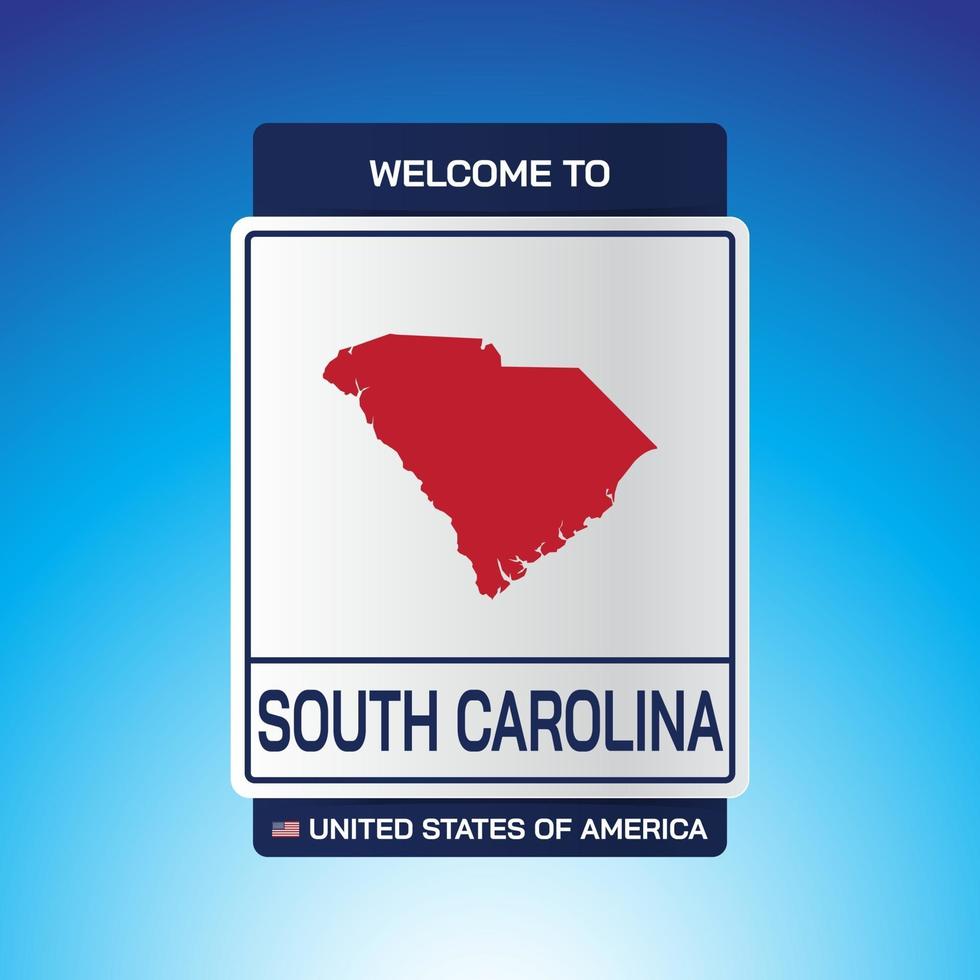 The Sign United states of America with message, South Carolina and map vector