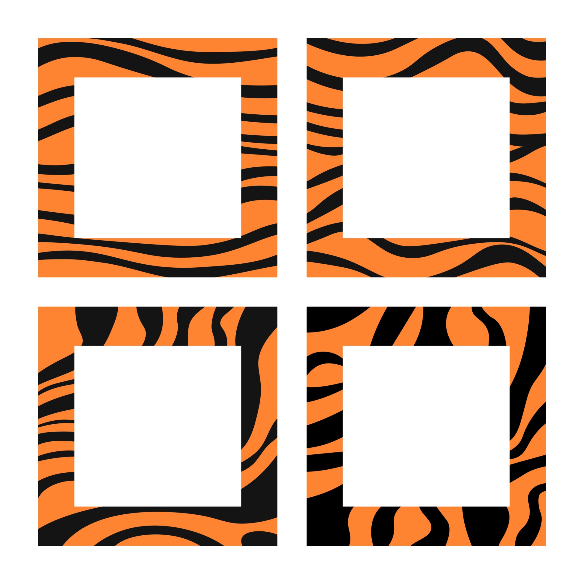 Set of tiger fur square frames. Borders design collection 3435956