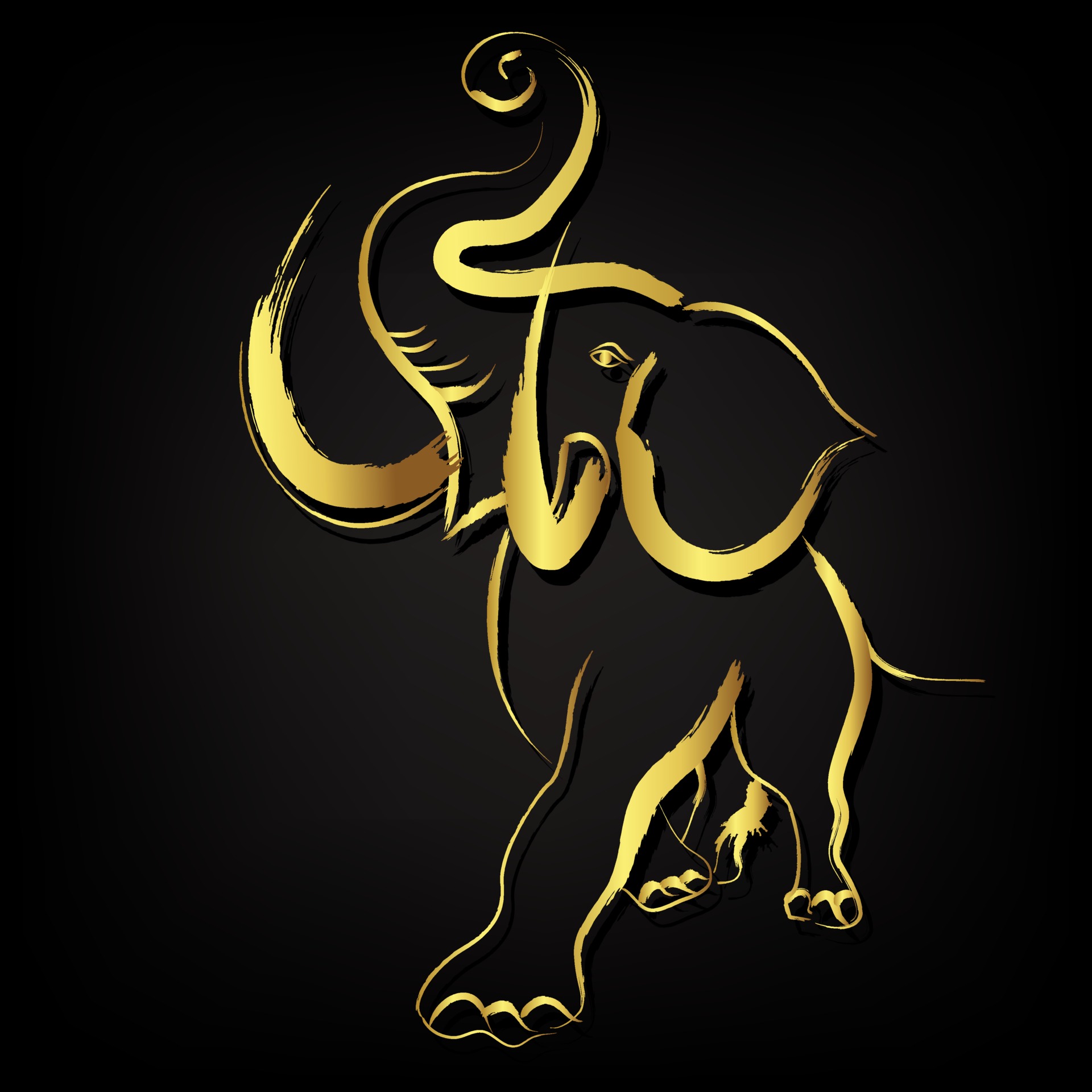 Golden Elephant Vector Art, Icons, and Graphics for Free Download