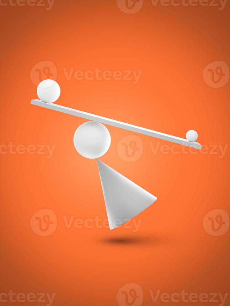 Perfect Balance between various 3D shapes - Concept 3D Illustration photo