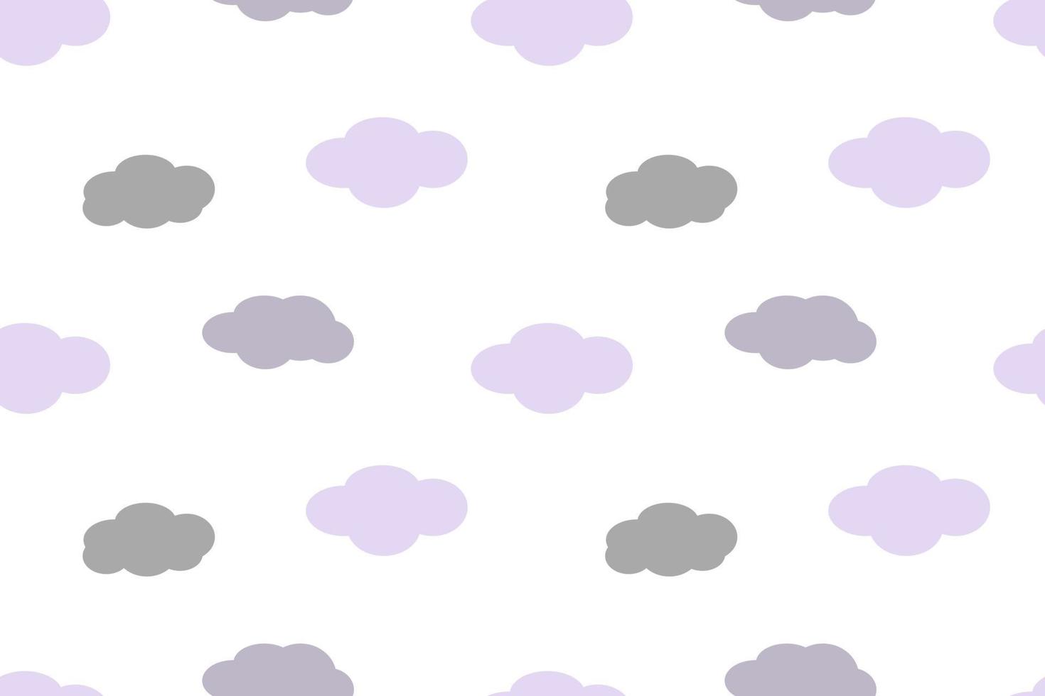 Simple Soft Cloud Seamless Pattern White Design vector