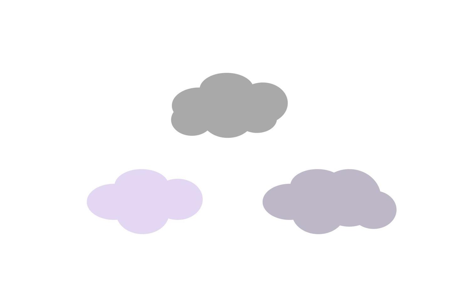 Soft Color Simple Cloud Icon Sign Flat Illustration vector