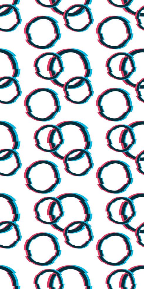 modern trendy seamless pattern glitch circles vector