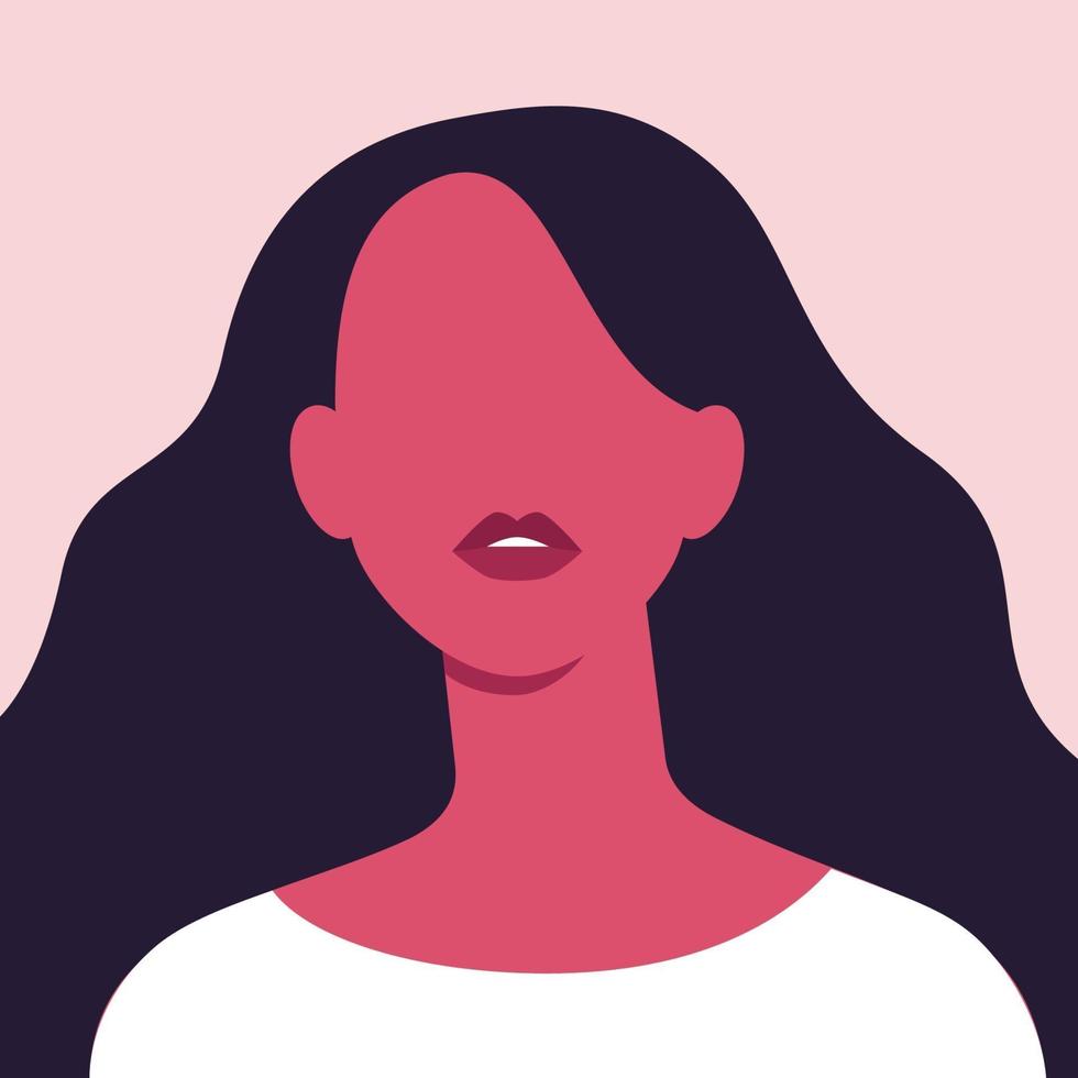Portrait of a beautiful woman full face vector