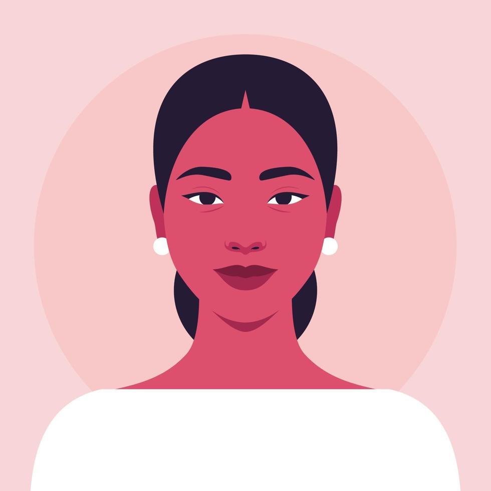 Portrait of a beautiful woman full face vector