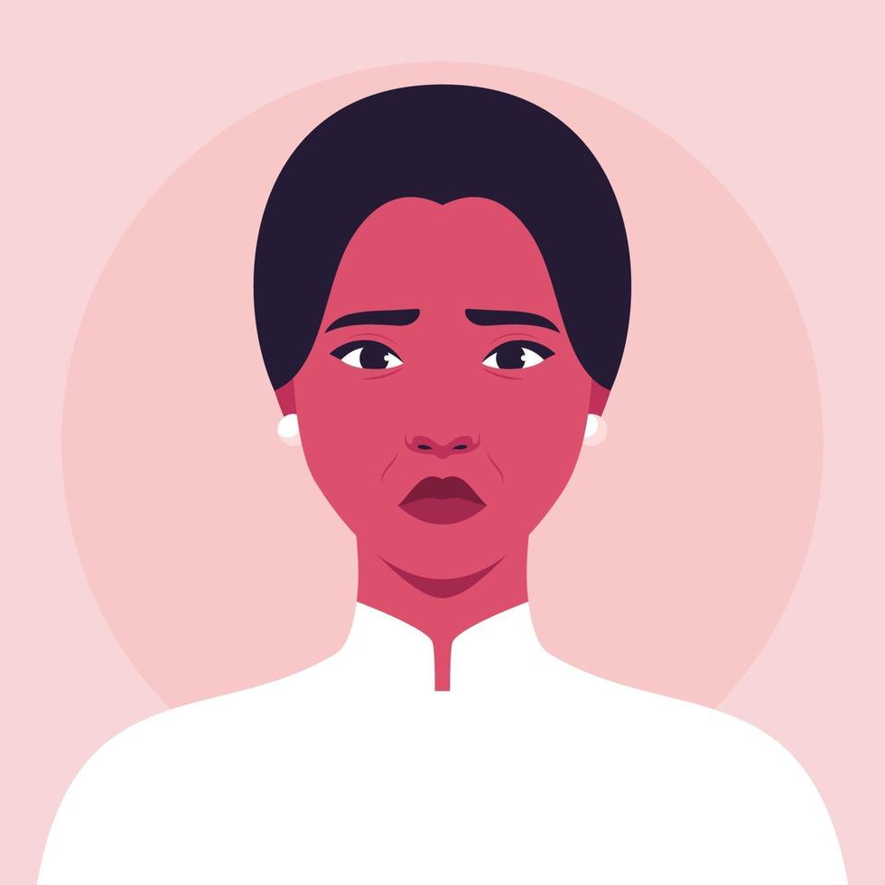 Portrait of a sad woman vector