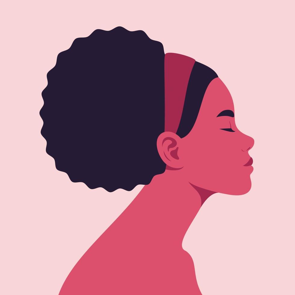 Portrait of a woman with a lush hairstyle vector