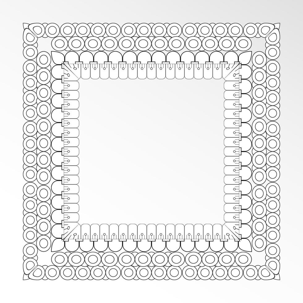 patrón circular en forma de mandala con flor vector