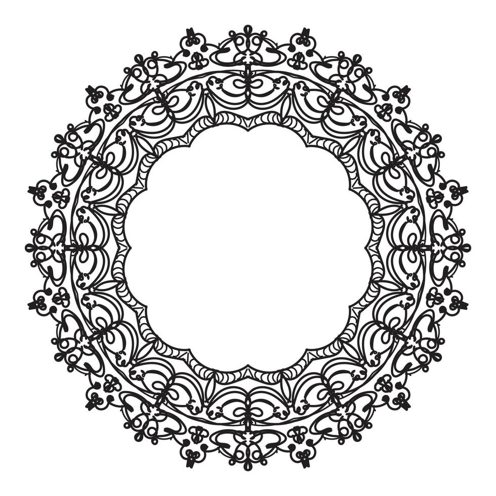 Circular pattern in the form of mandala with flower vector