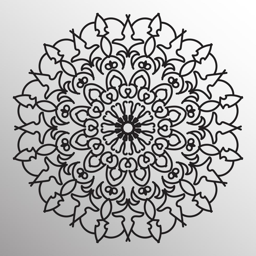 Circular pattern in the form of mandala with flower vector