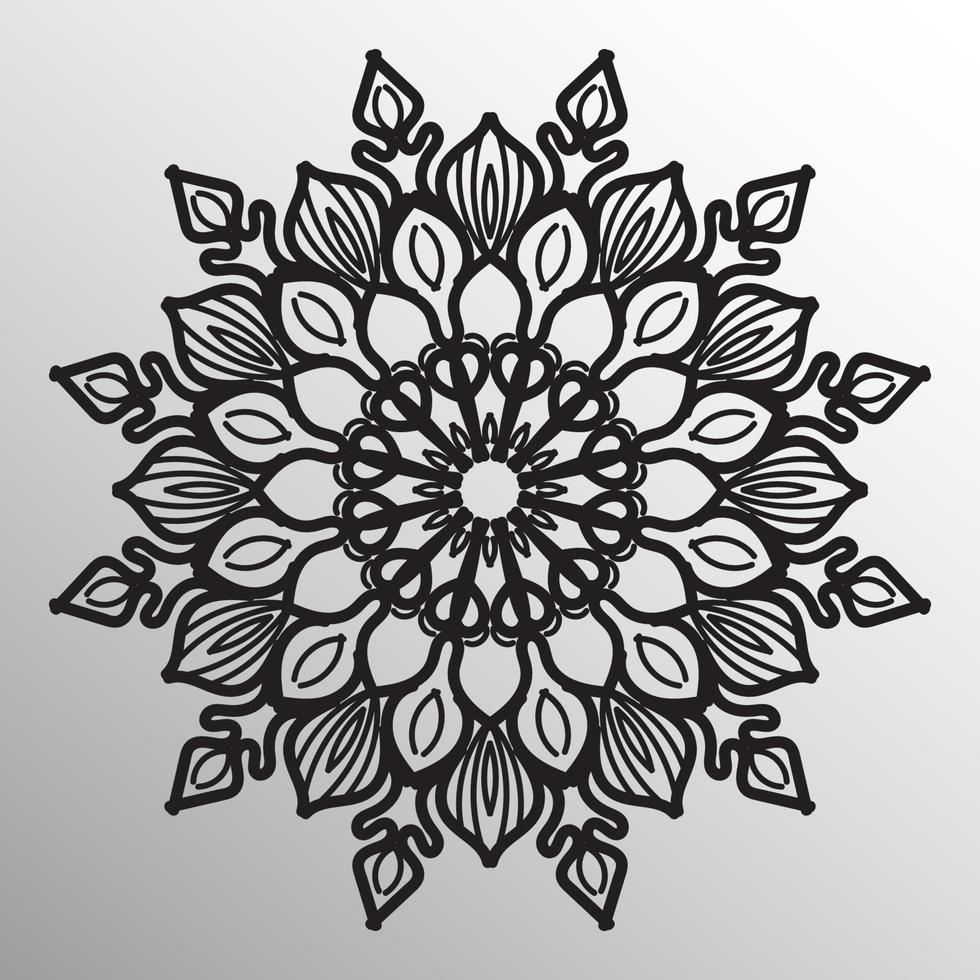 Circular pattern in the form of mandala with flower vector