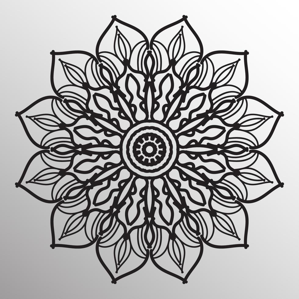 Circular pattern in the form of mandala with flower vector