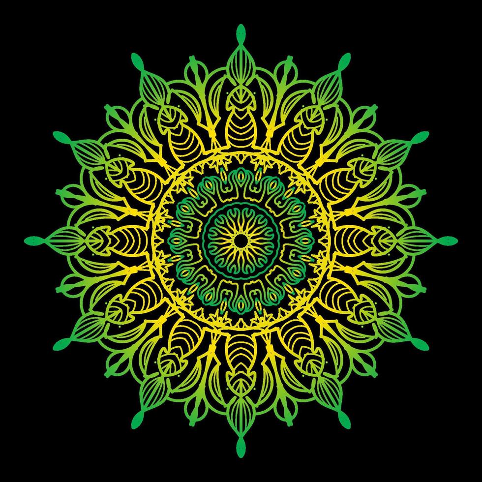 Circular pattern in the form of mandala with flower vector