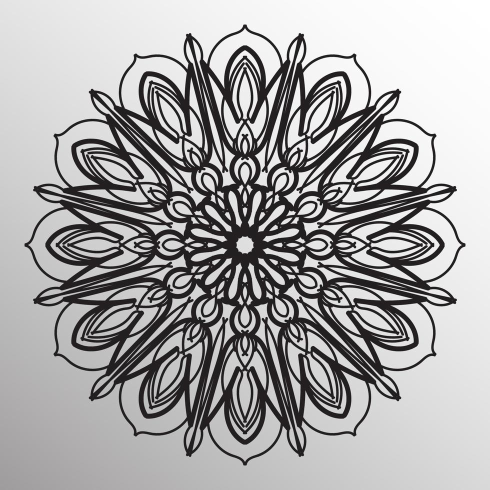 patrón circular en forma de mandala con flor vector