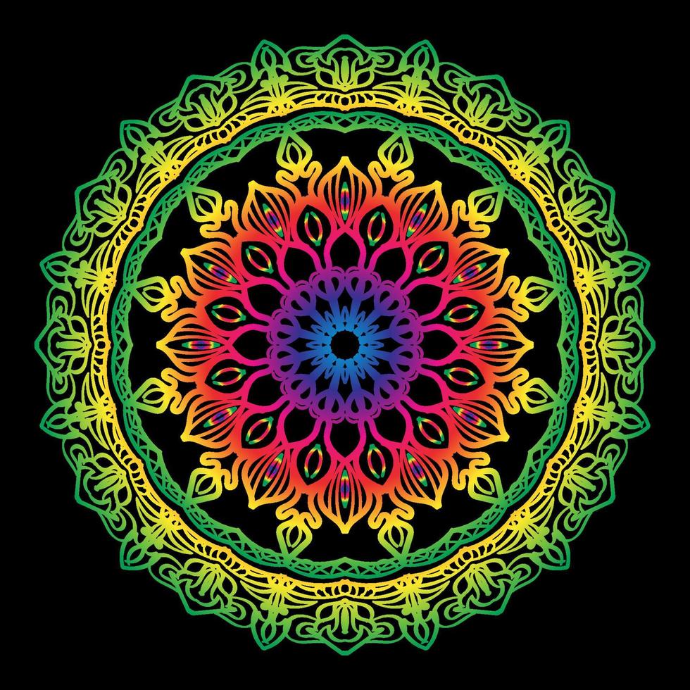 Circular pattern in the form of mandala with flower vector