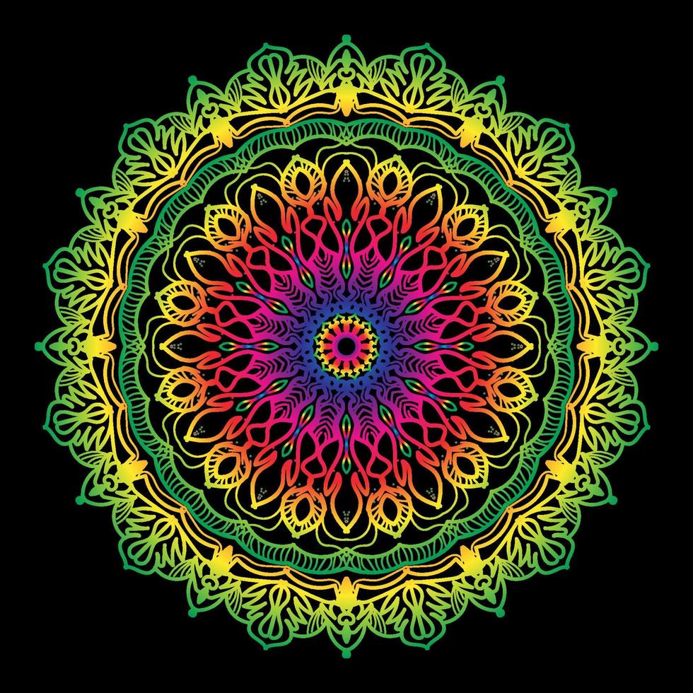 Circular pattern in the form of mandala with flower vector