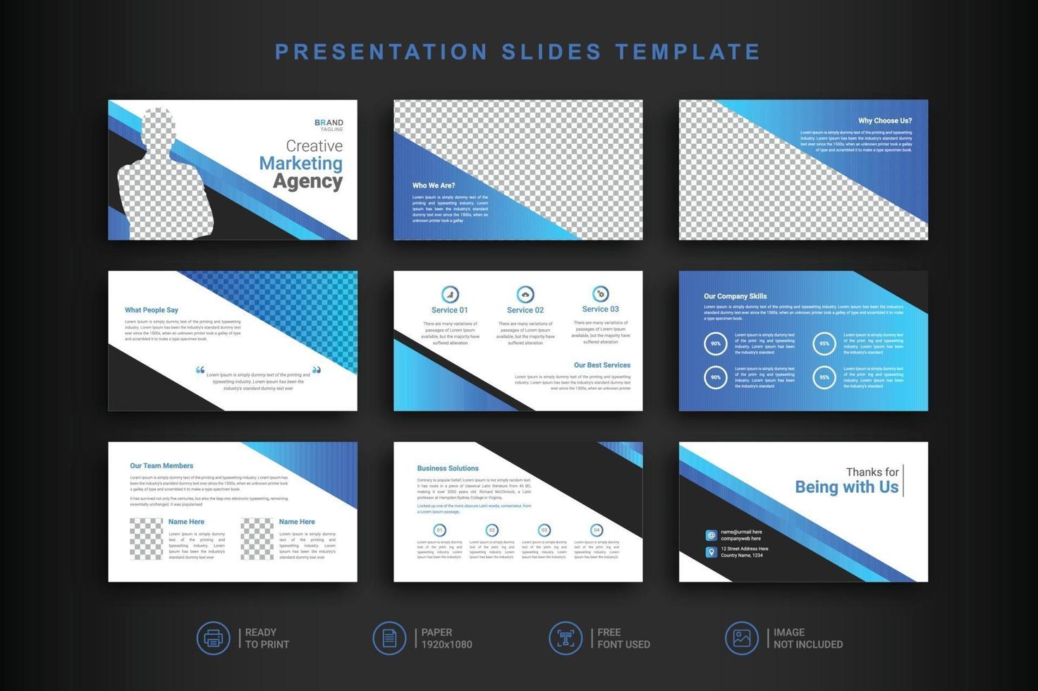 plantilla de diapositivas de presentación de negocios vector