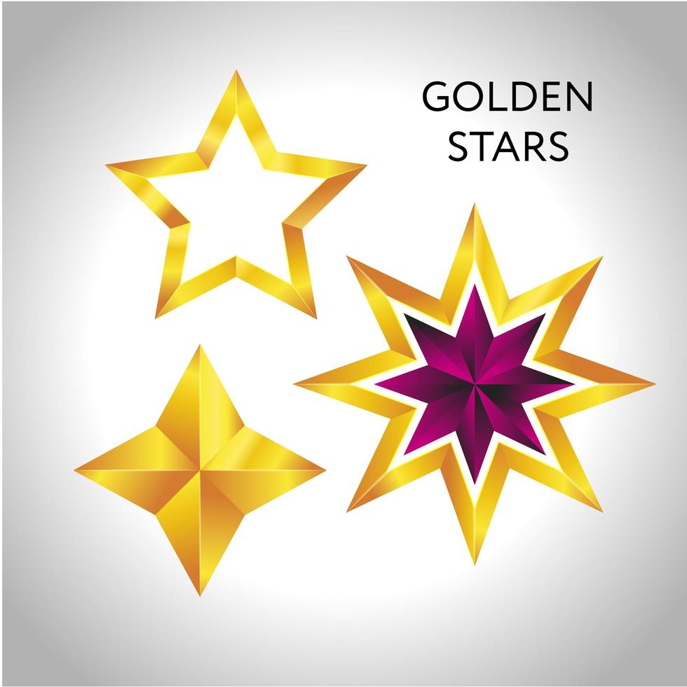 Shiny Gold Star. Christmas Illustration for design on white background vector