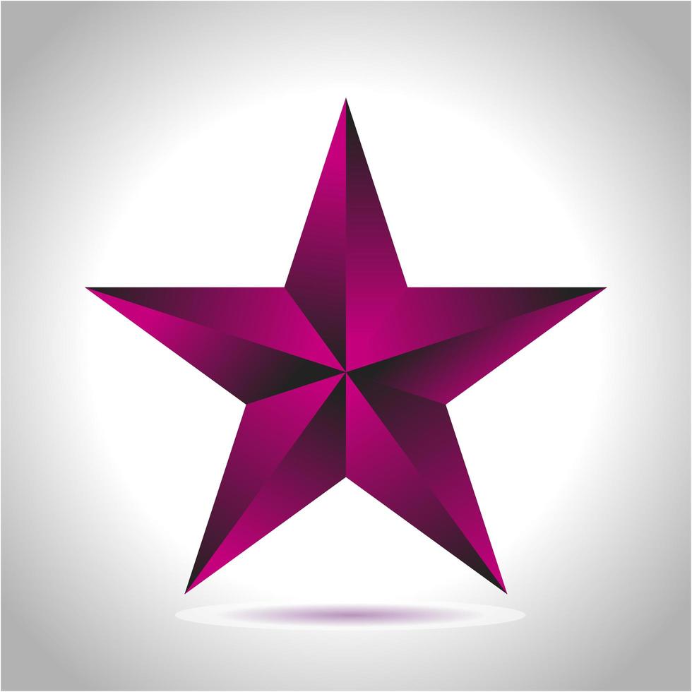 Shiny Gold Star. Christmas Illustration for design on white background vector