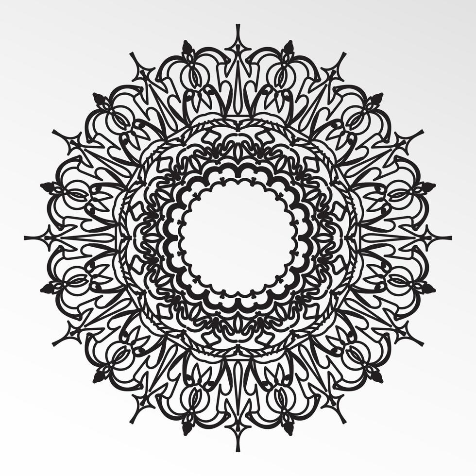 Circular pattern in the form of mandala with flower vector